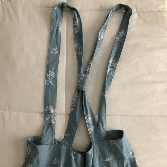 Blue Floral Overalls - Picture 4 of 4